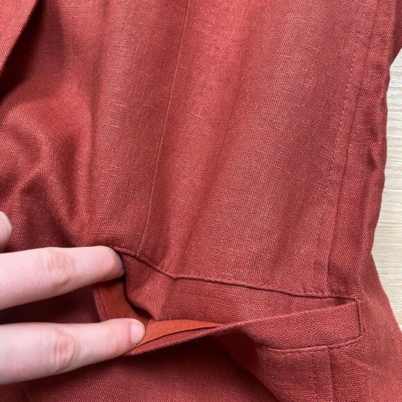 Urban‎ Outfitters Linen Unstructured Blazer Women's M Color Brick Red - Picture 6 of 8